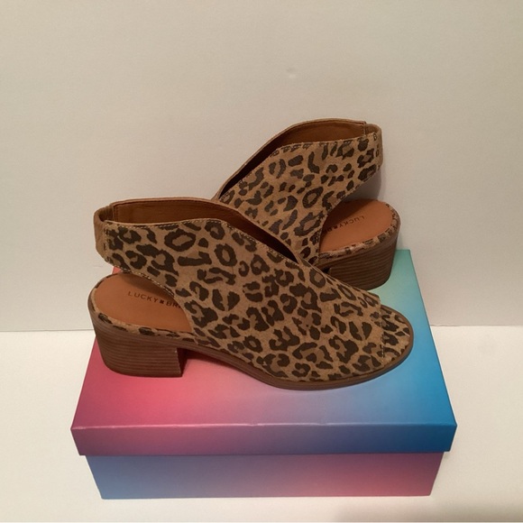 Lucky Brand Leopard Print Slingback Heels - Picture 1 of 8